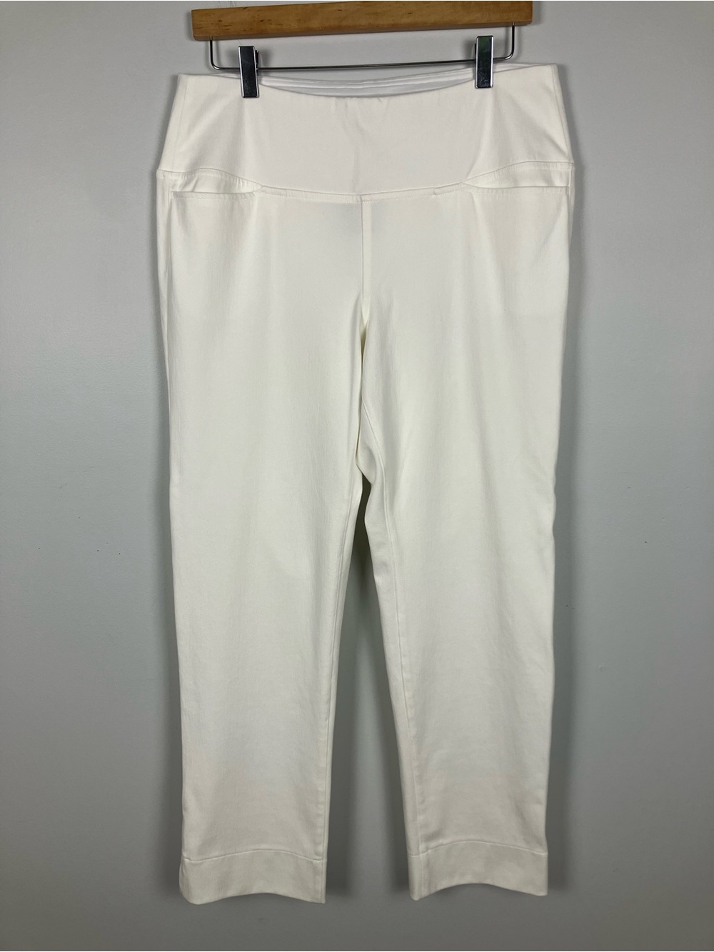 J Jill Wearever Collection White Pull On Ankle Pants 28” Stretch Pockets M NWT